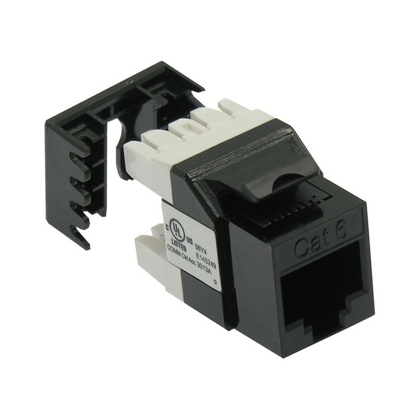 Bestlink Netware CAT6 RJ45 110 Type 180 Deg Keystone Jack- 100pk- Black 101701BK-100